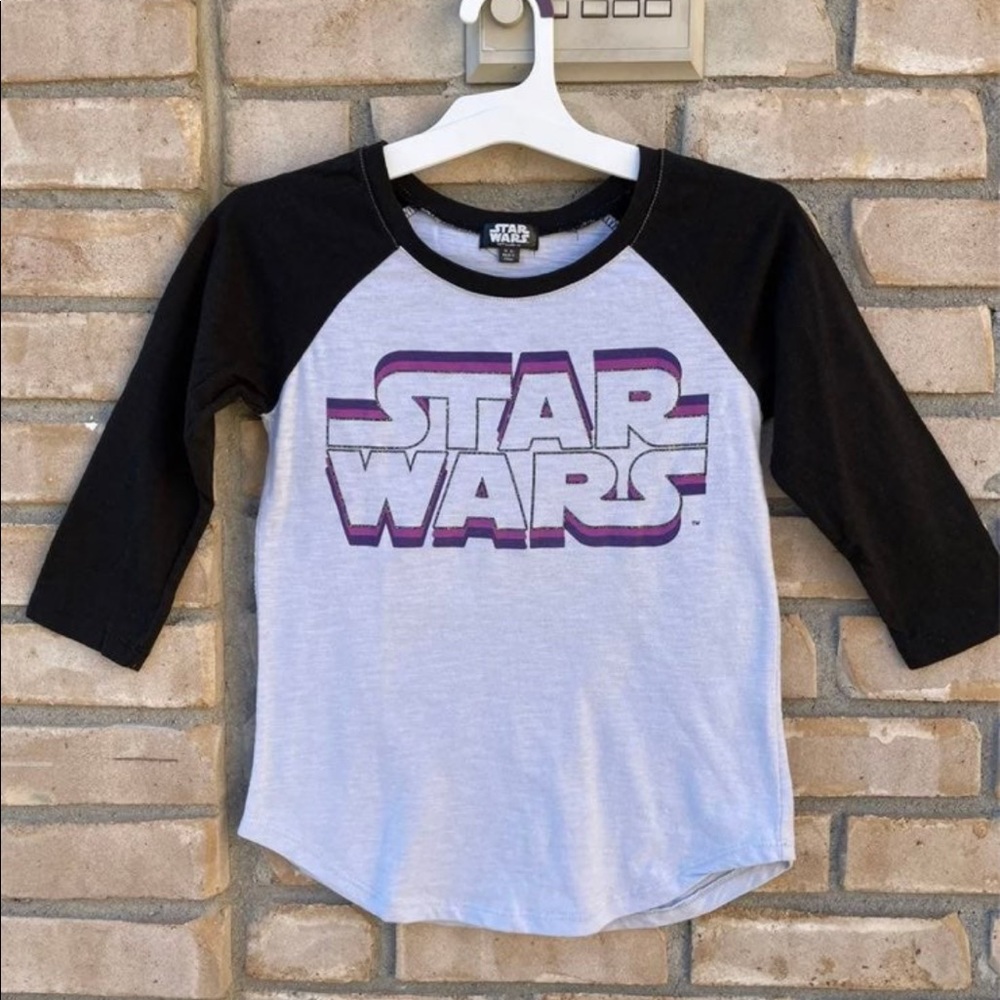 Girls Star Wars Raglan T-Shirt By Lucas Film Ltd. Size: XL 14 *READ* Black Gray